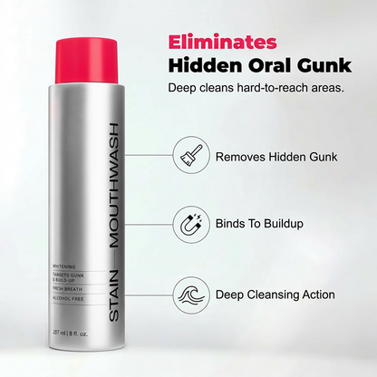 😁 ✨Stain‑Removing Whitening Mouthwash – Lifts coffee & tea stains, alcohol‑free. Instant gunk binding, long‑lasting minty fresh. Gentle enough for daily use. 🦷